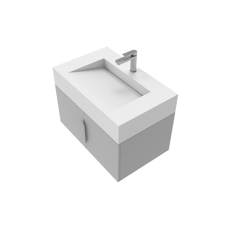 Castello Usa Nile 30-inch Gray Vanity Set with White Top and Brushed Nickel Handles CB-MC-30G-BN-2053-WH